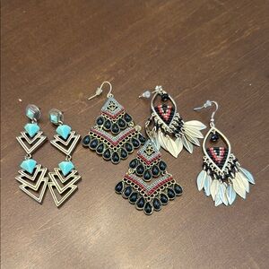 Earrings - 3 pairs